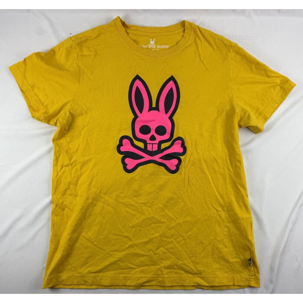 Psycho Bunny Mens Ashton Graphic Tee Size 5-M Yellow